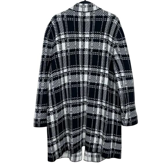 Chaps by Ralph Lauren Black Plaid Open Front Sweater Jacket Coatigan Small - Picture 7 of 7